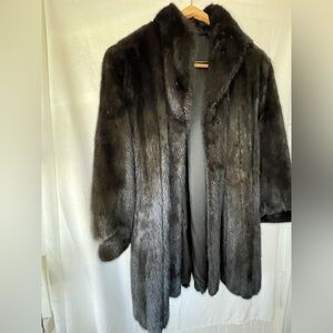 Exquisite Custom Made Women’s Black lama Mink Driving Coat M Monogram {JM}